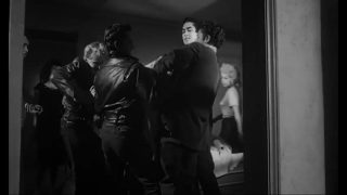 Black and white vintage gangrape scene